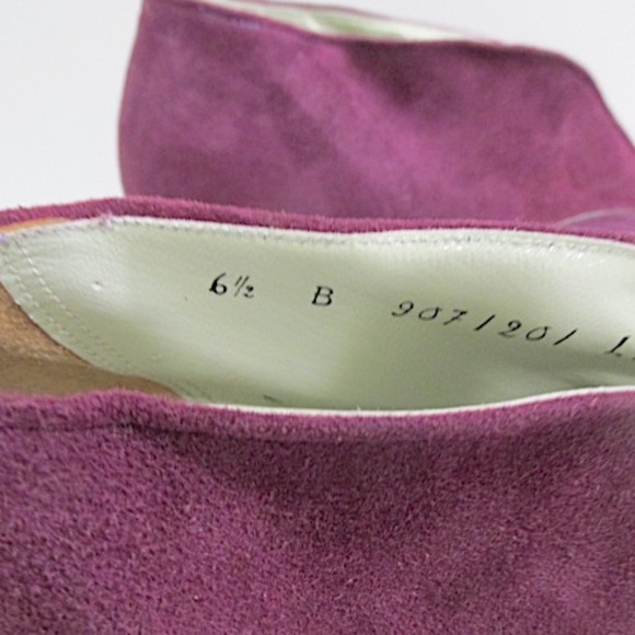 Vintage Charles Jourdan Fuchsia Suede Ankle Boots, NWOT, Size 6.5 - Picture 6 of 10